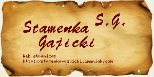 Stamenka Gajicki vizit kartica